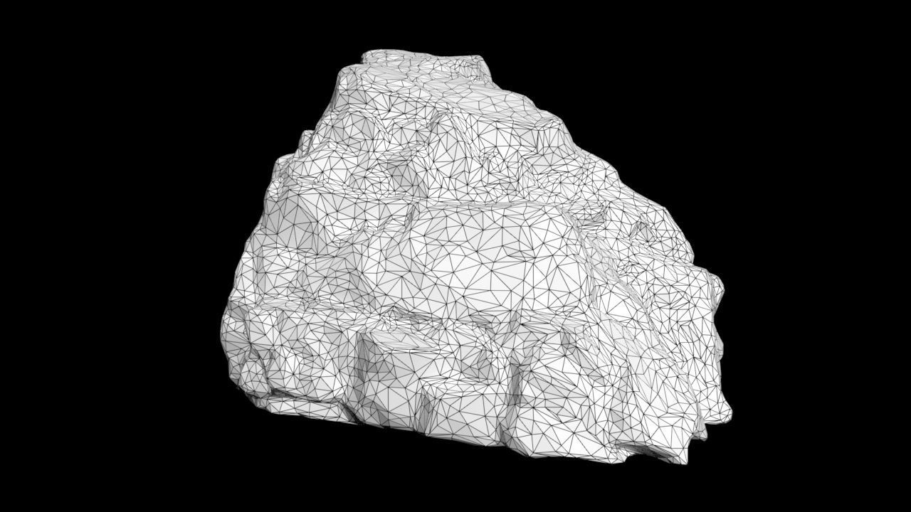Low poly Black Sharp Rock 210226 Low-poly 3D model_35