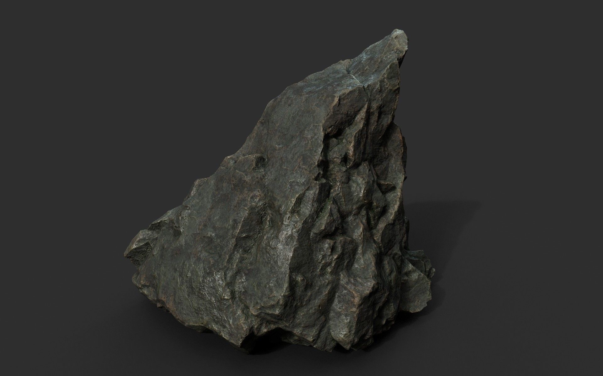 Low poly Black Sharp Rock 210226 Low-poly 3D model_7