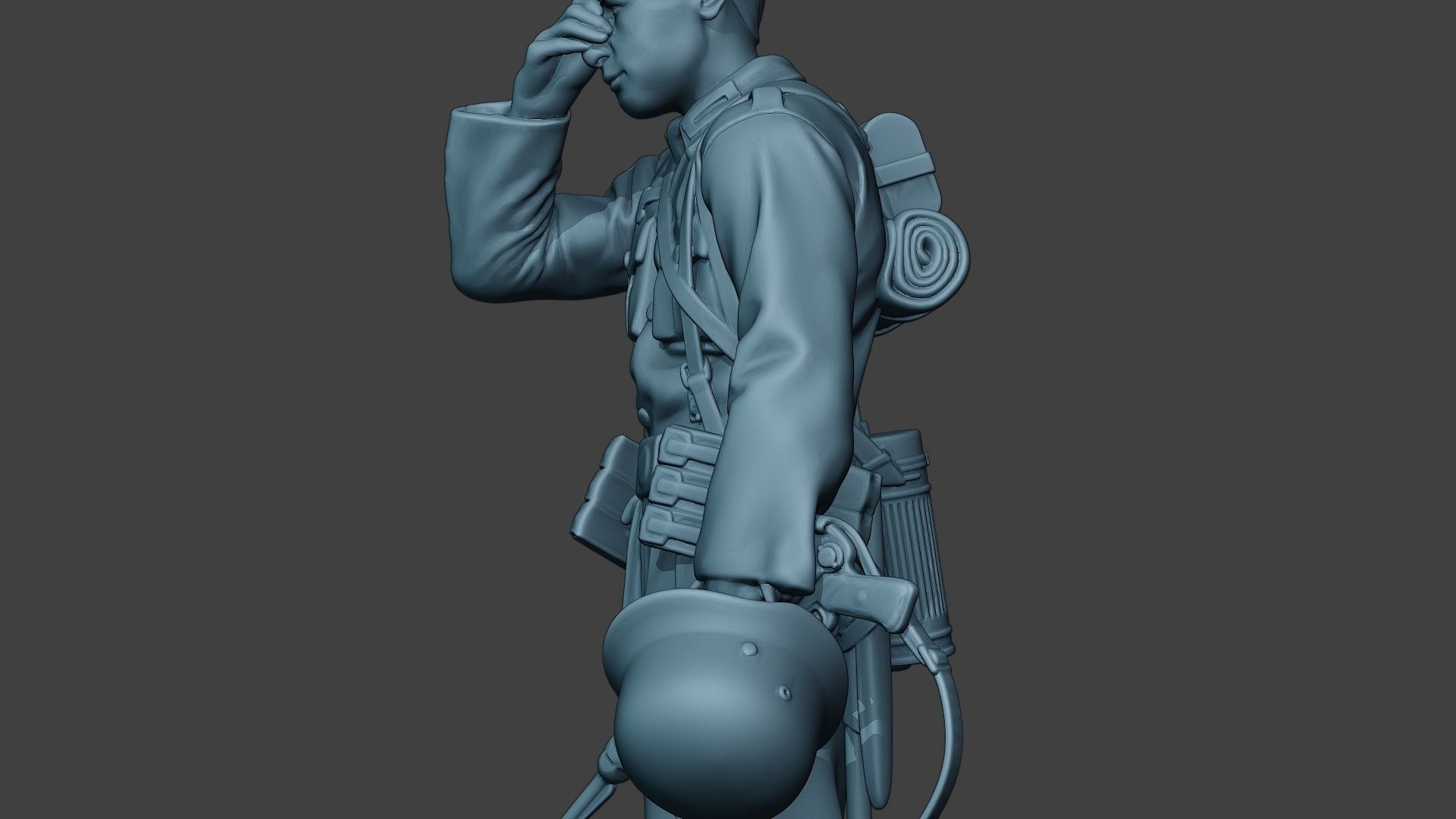German soldier ww2 Crying G6 3D print model_17