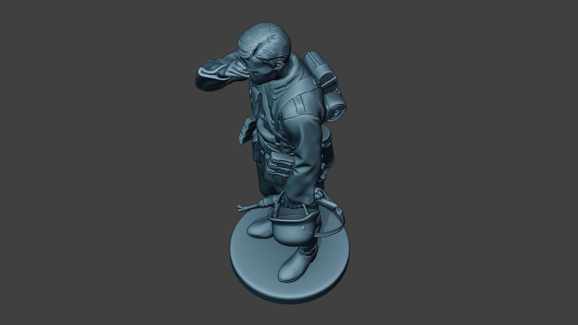 German soldier ww2 Crying G6 3D print model_15