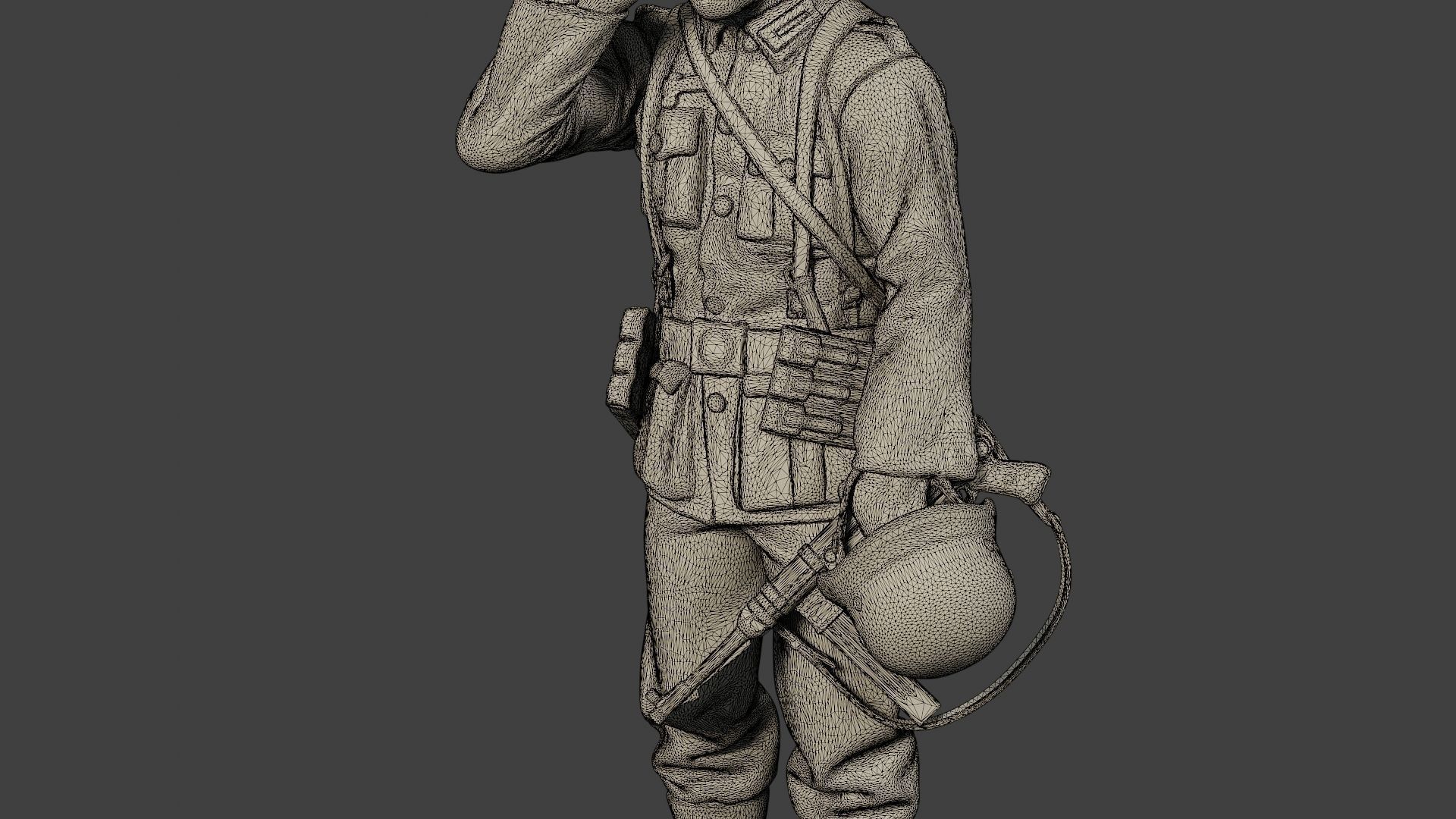 German soldier ww2 Crying G6 3D print model_12
