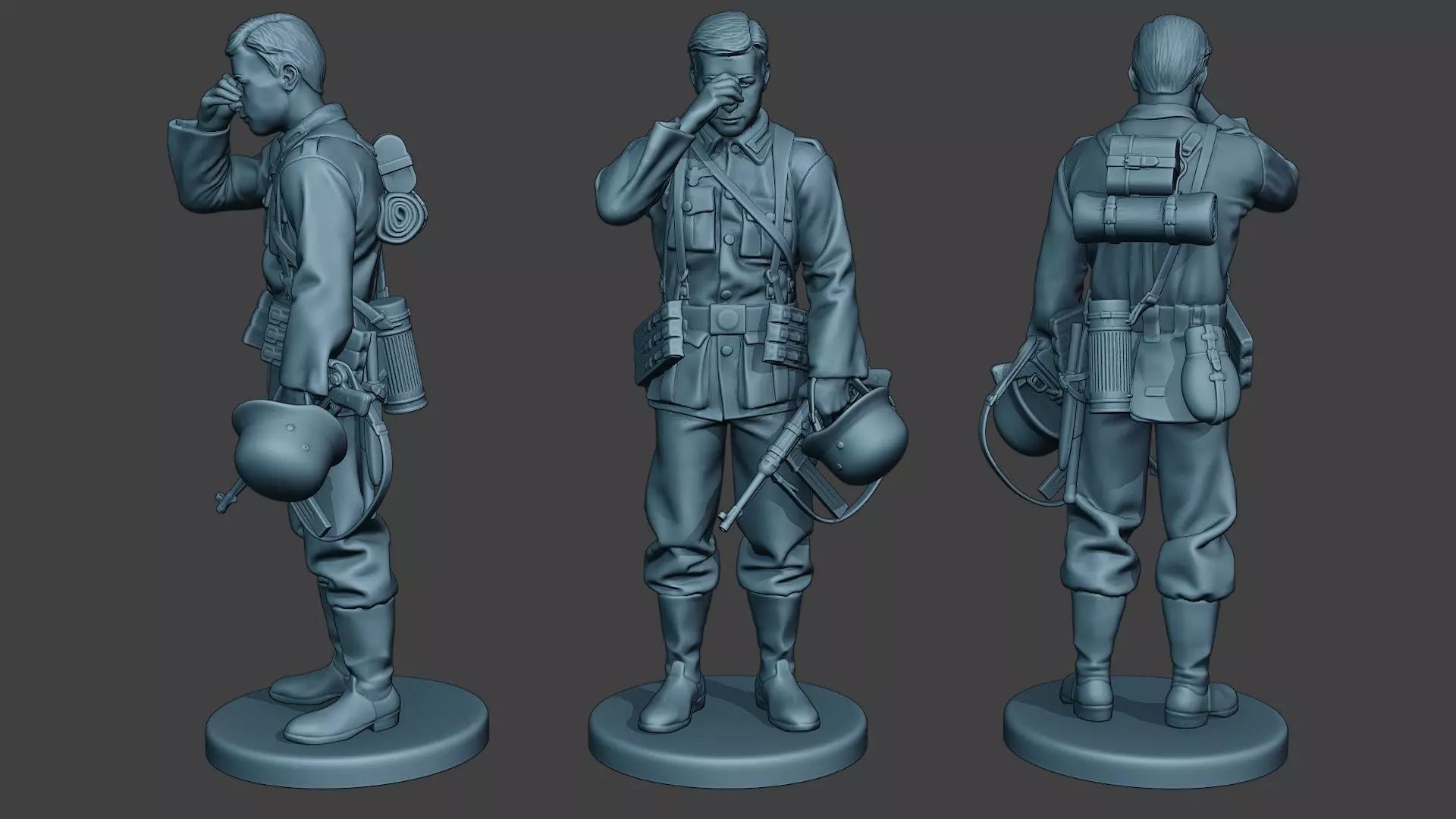 German soldier ww2 Crying G6 3D print model_0