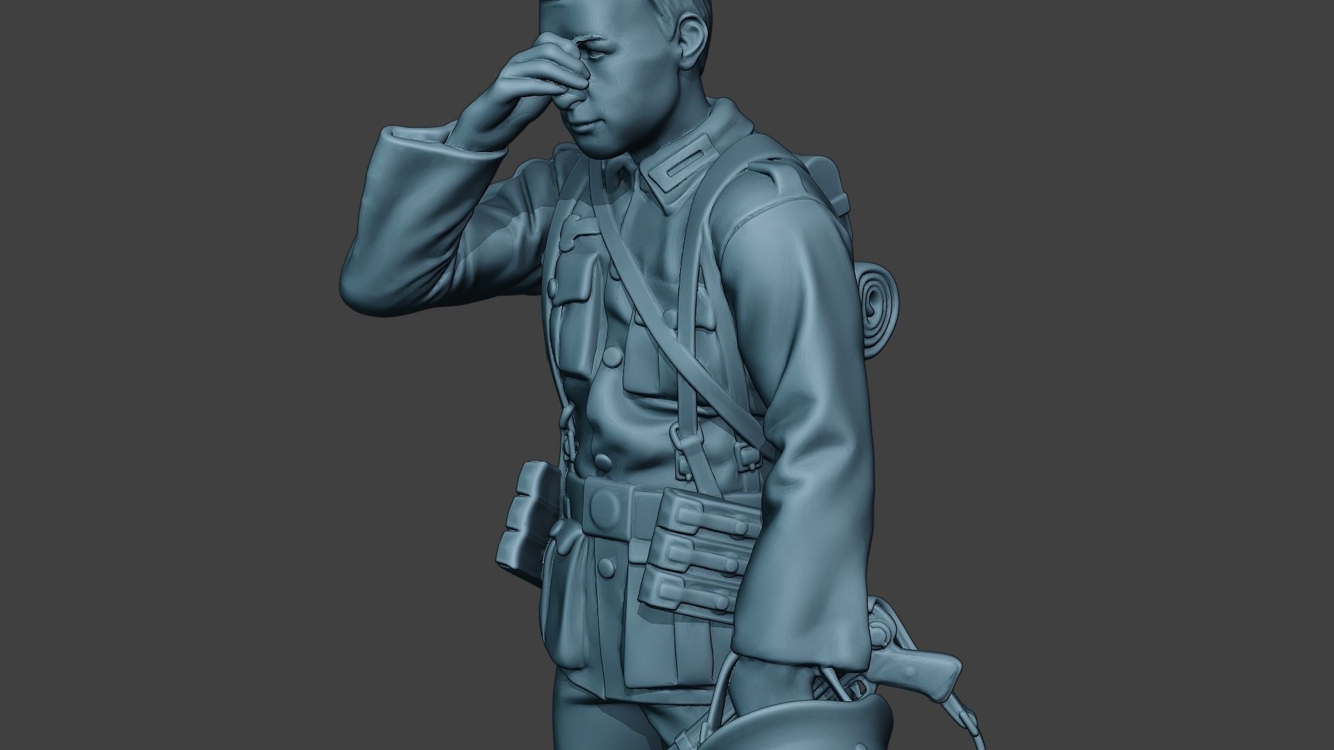 German soldier ww2 Crying G6 3D print model_18