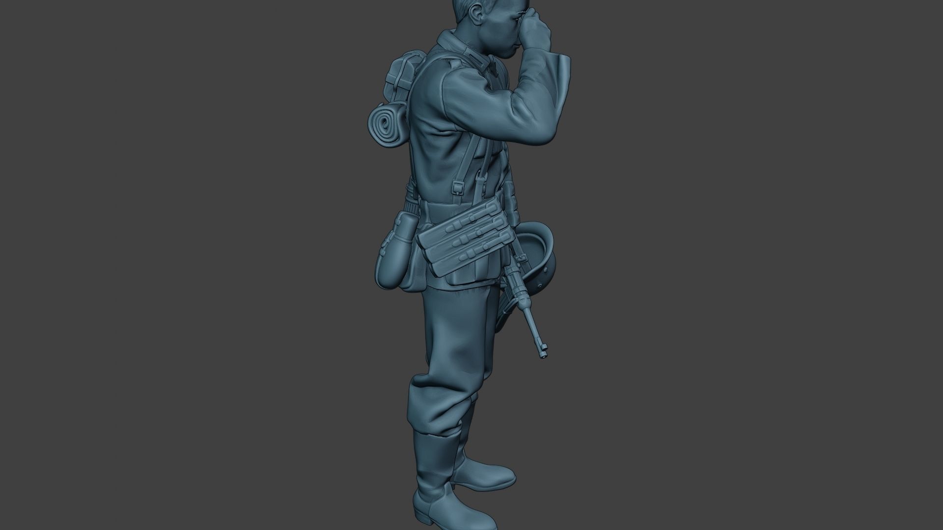 German soldier ww2 Crying G6 3D print model_30