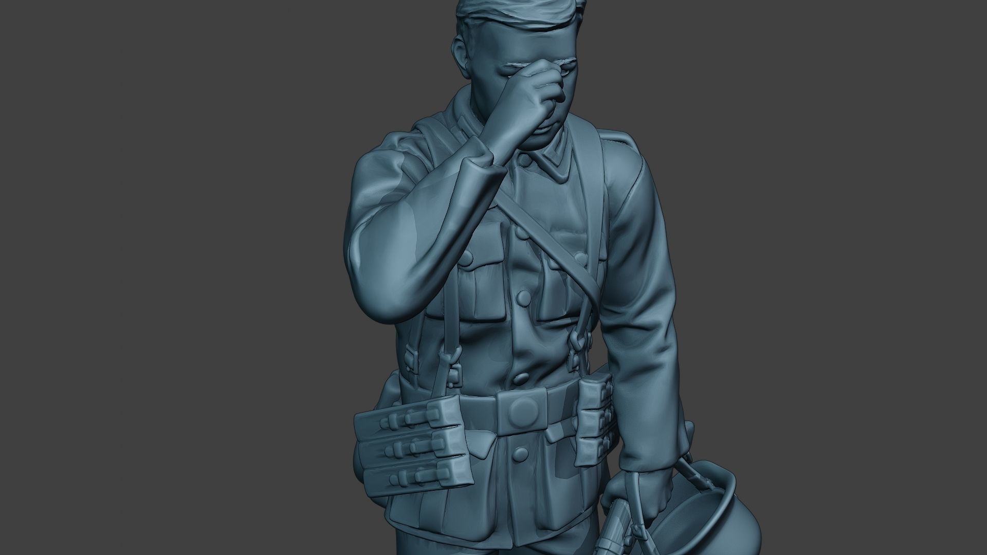 German soldier ww2 Crying G6 3D print model_19