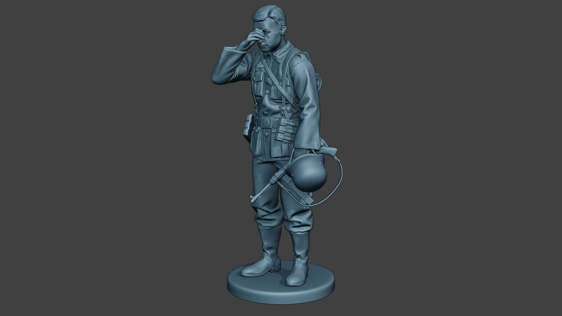 German soldier ww2 Crying G6 3D print model_2
