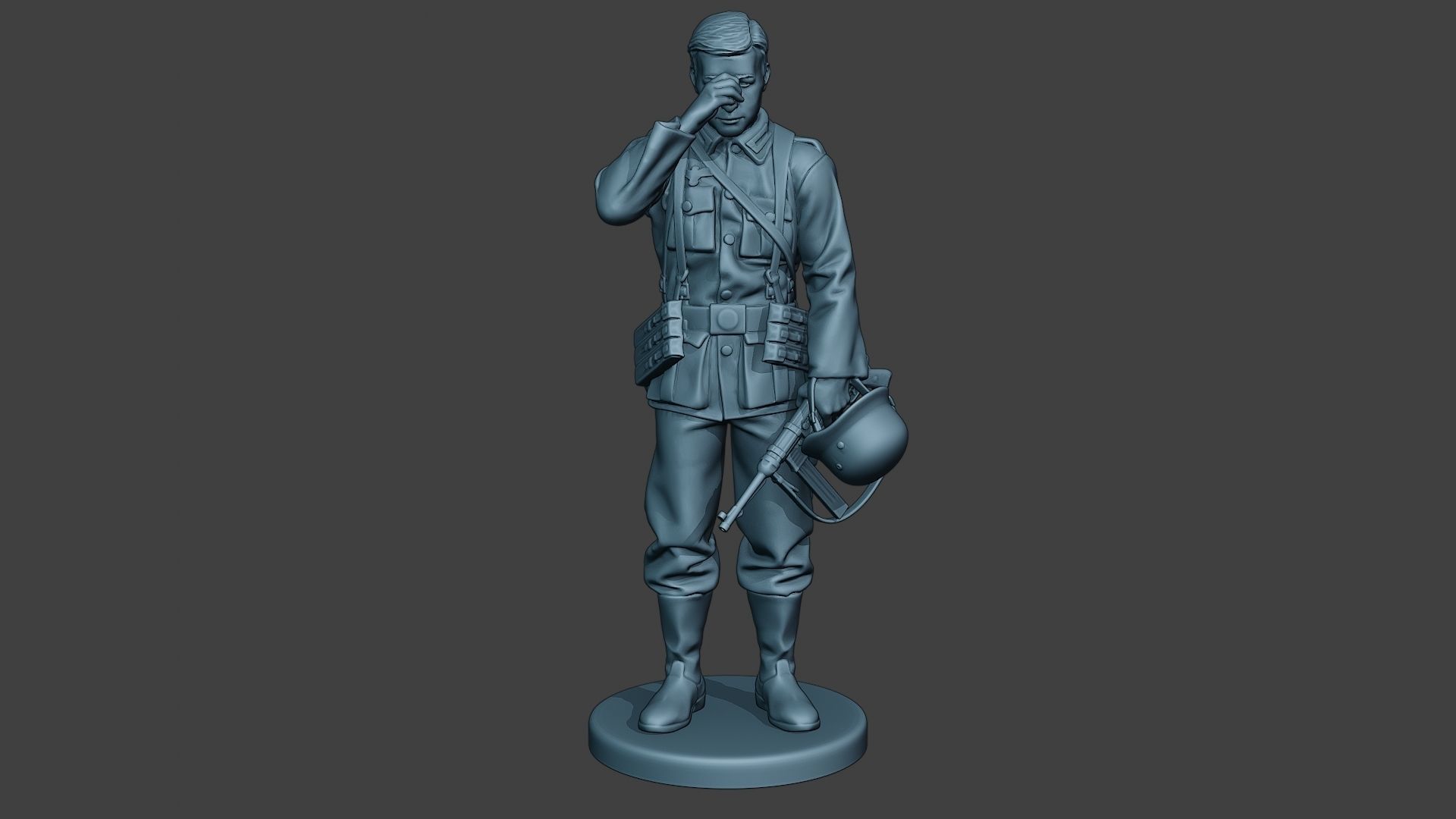 German soldier ww2 Crying G6 3D print model_11