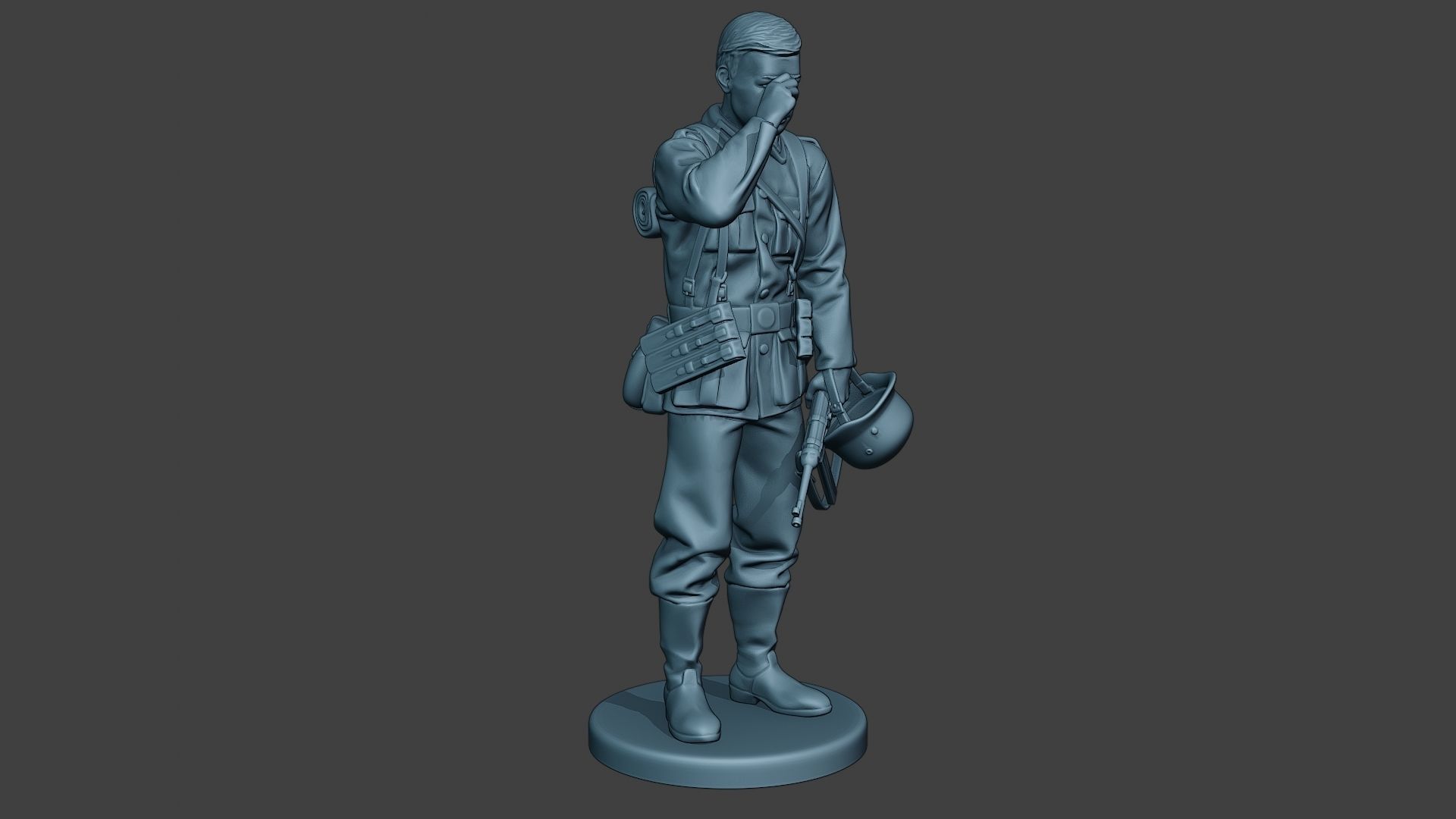 German soldier ww2 Crying G6 3D print model_10