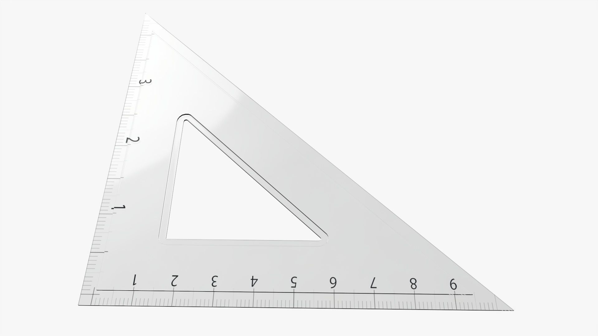 Ruler three-sided 02 3D model_2