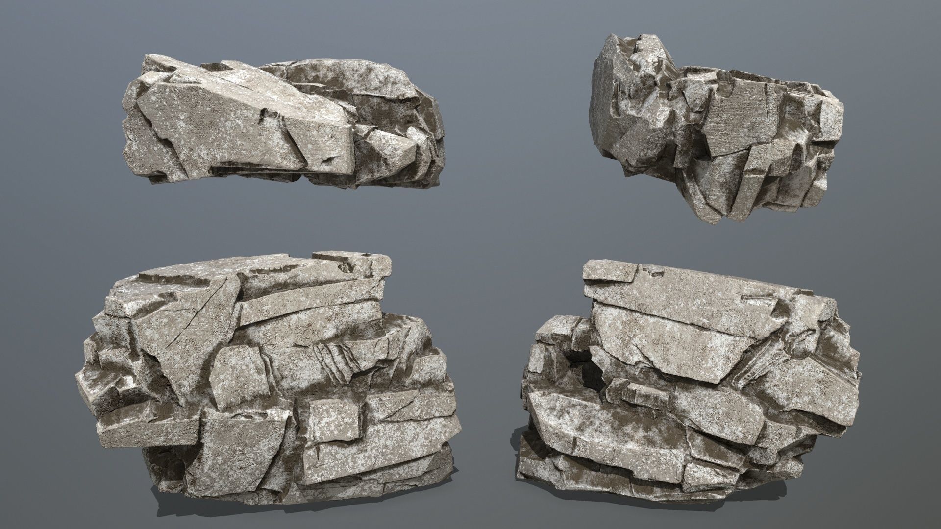 rocks rock Low-poly 3D model_16