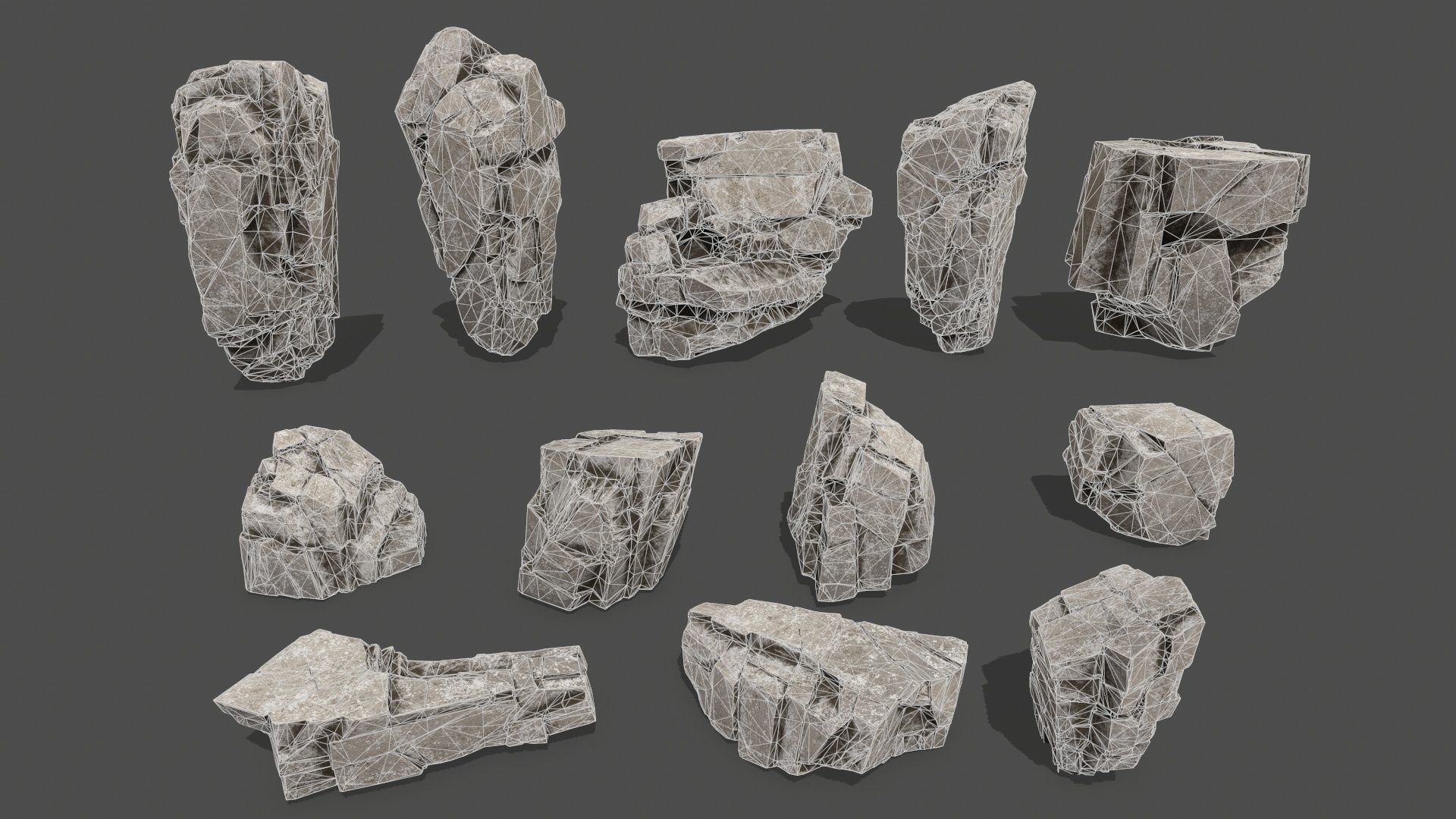 rocks rock Low-poly 3D model_25