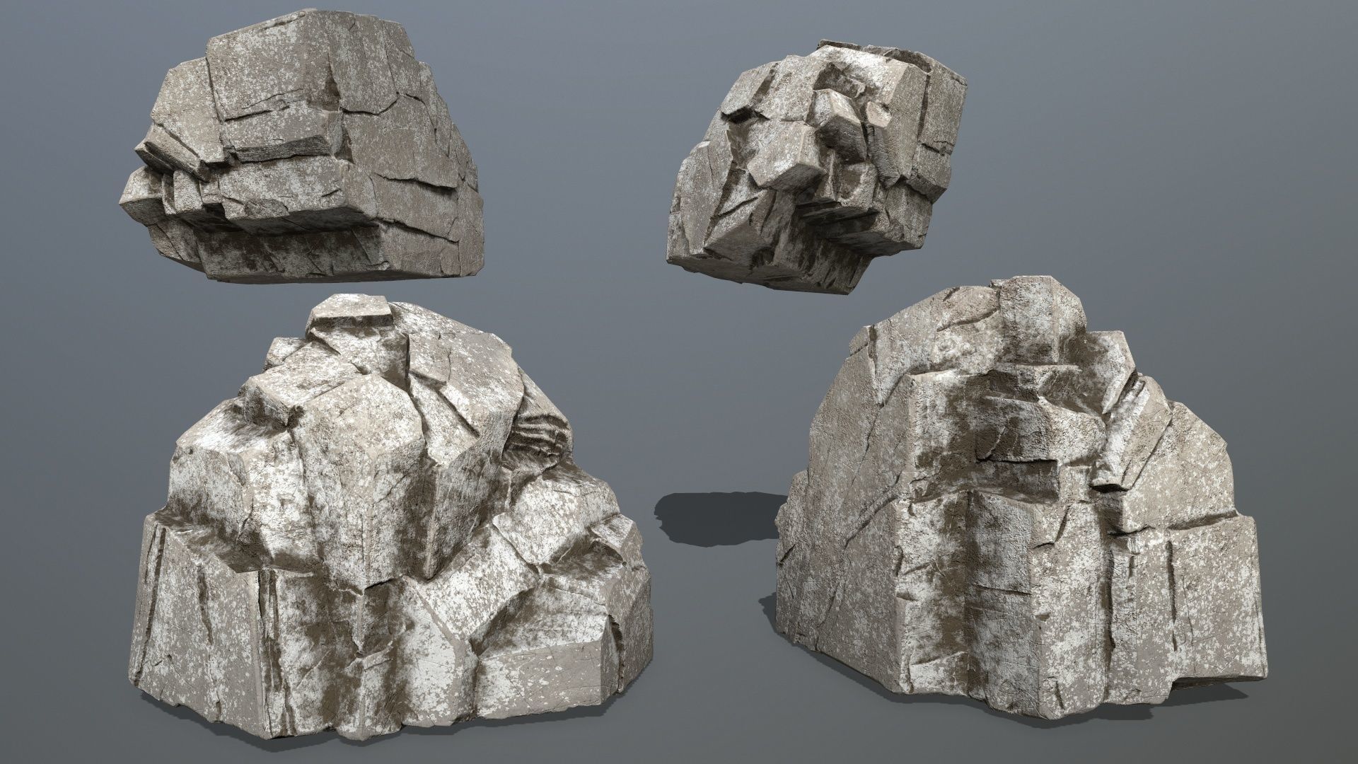 rocks rock Low-poly 3D model_20