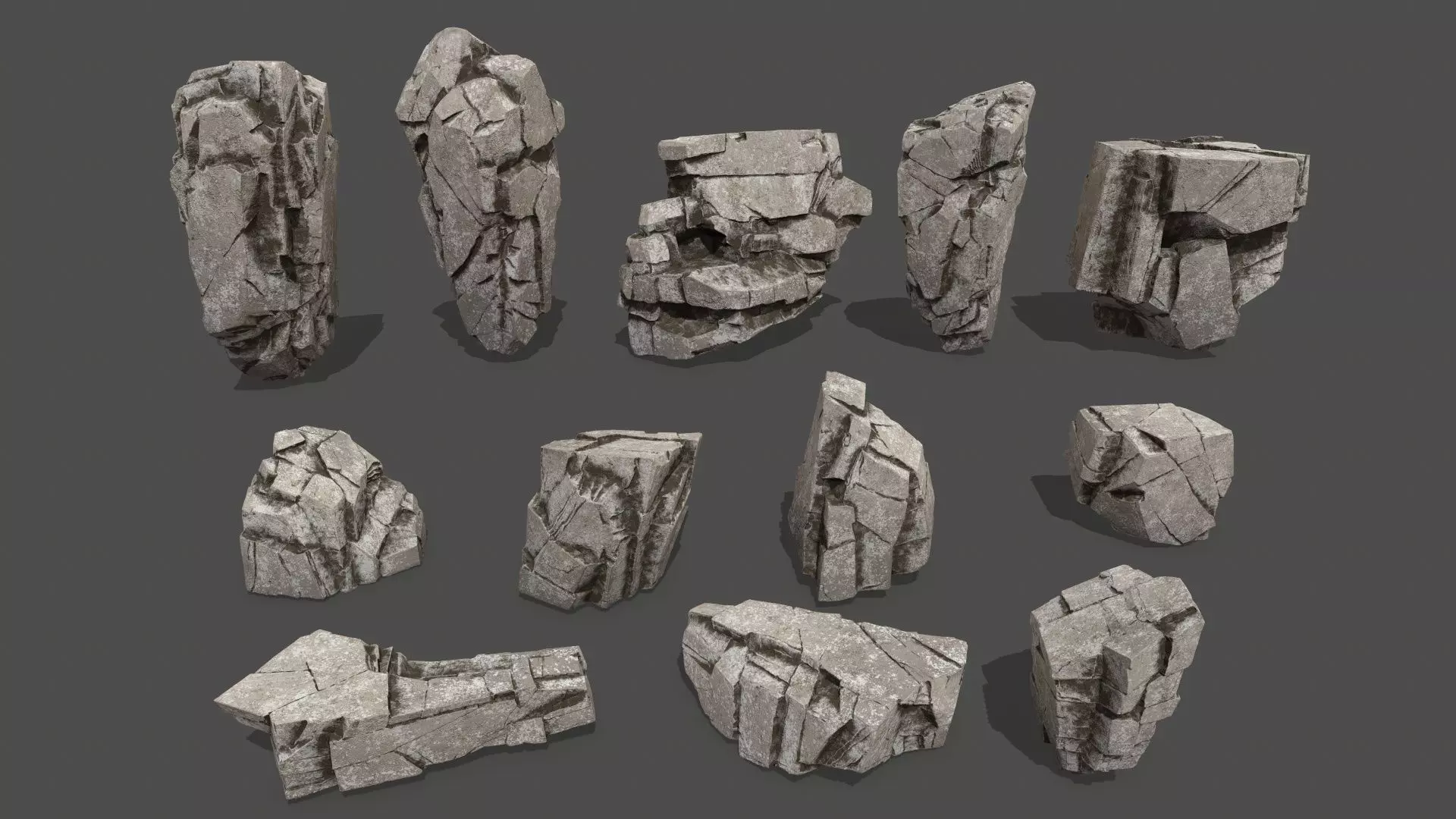 rocks rock Low-poly 3D model_0