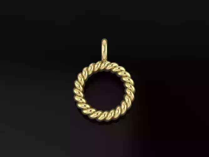 Thin Narrow Rope Twist Pendant Small Size 10mm Length 