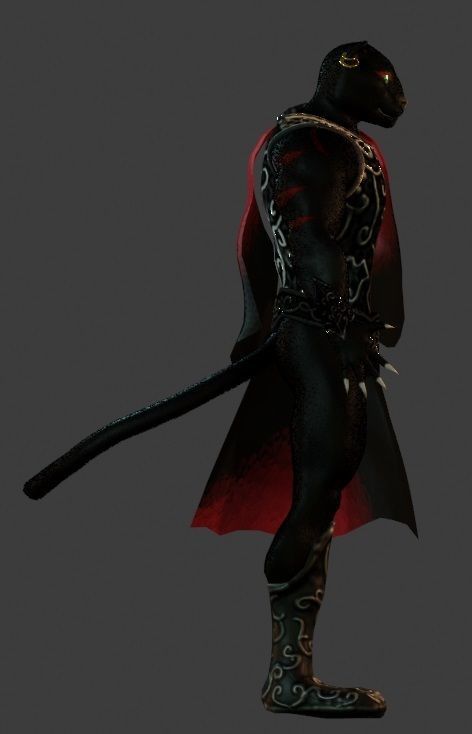 Panther warrior Low-poly 3D model_6