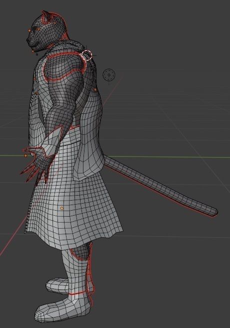Panther warrior Low-poly 3D model_10