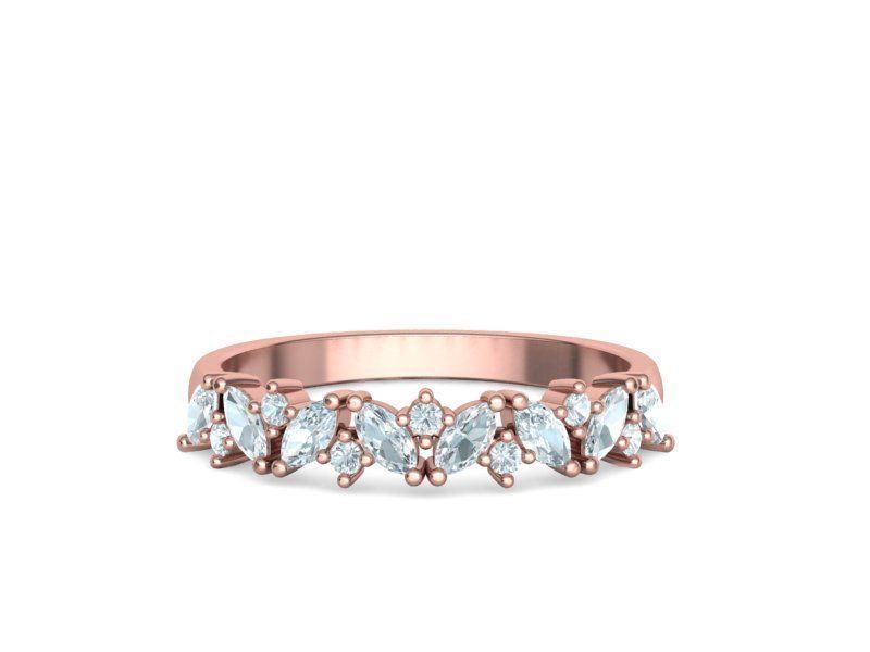 Marquise and Round Halfway Band Ring 3dmodel 3D print model_5