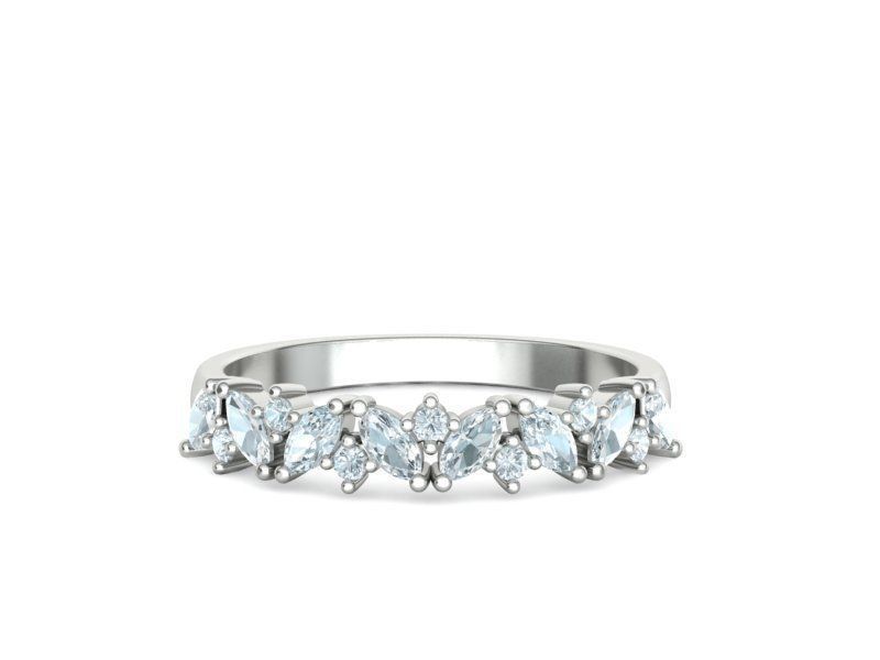 Marquise and Round Halfway Band Ring 3dmodel 3D print model_6