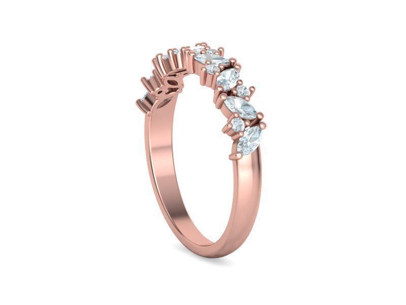 Marquise and Round Halfway Band Ring 3dmodel 3D print model_18