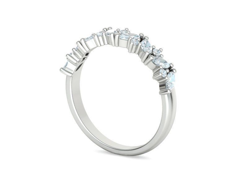 Marquise and Round Halfway Band Ring 3dmodel 3D print model_22