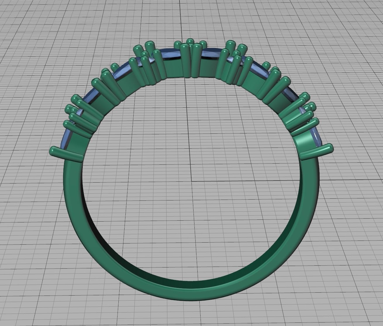 Marquise and Round Halfway Band Ring 3dmodel 3D print model_26