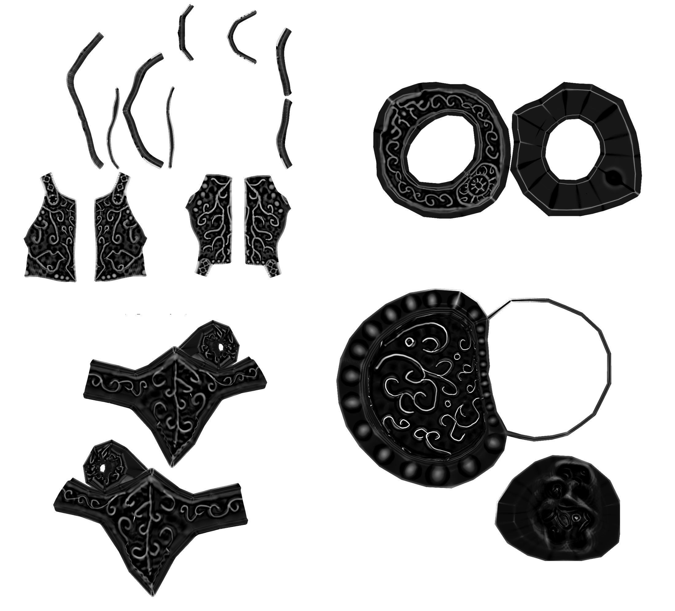 Cat and Bull of Partha Low-poly 3D model_17