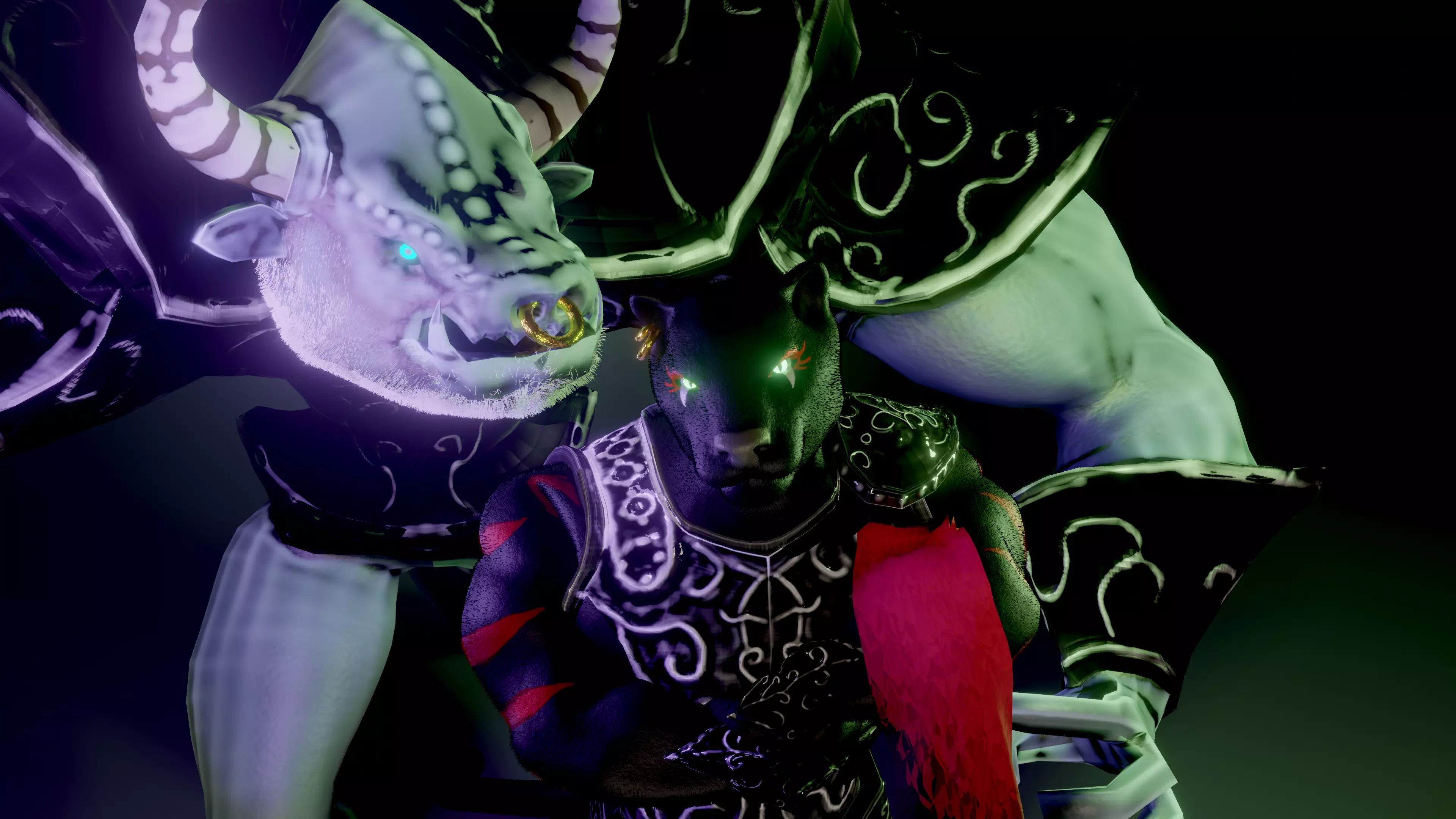 Cat and Bull of Partha Low-poly 3D model_0