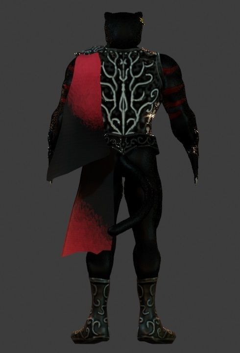 Cat and Bull of Partha Low-poly 3D model_7