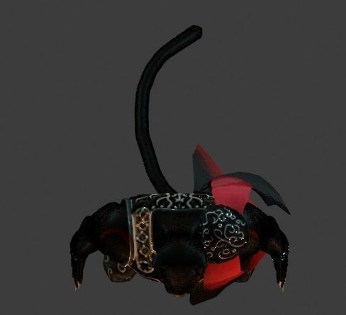Cat and Bull of Partha Low-poly 3D model_8