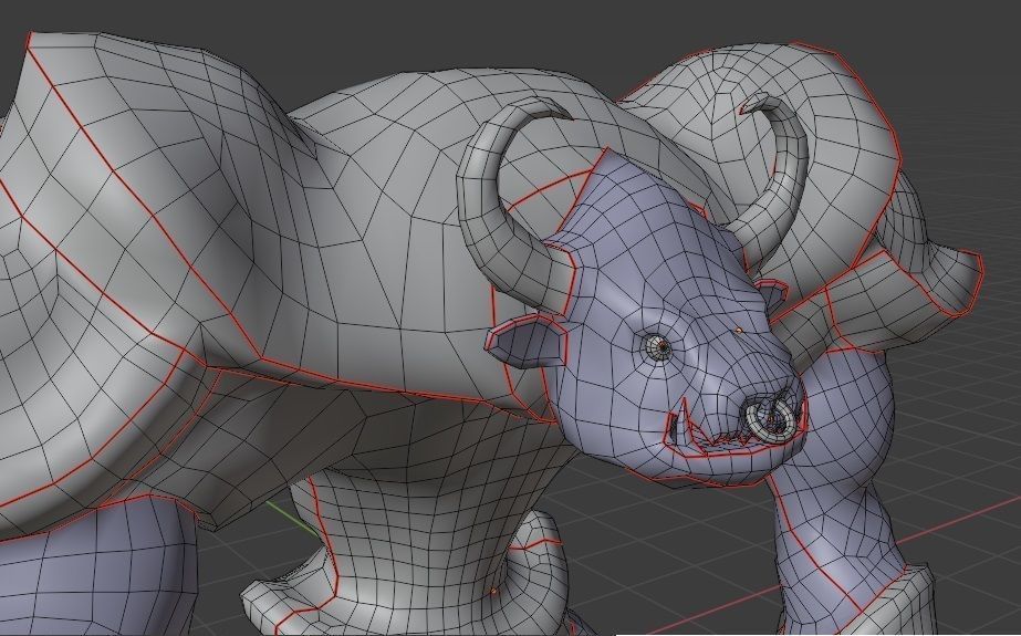 Cat and Bull of Partha Low-poly 3D model_29