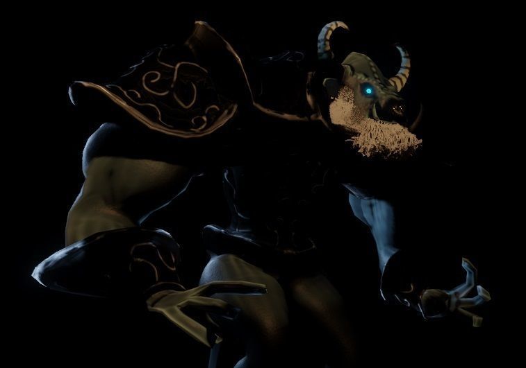 Cat and Bull of Partha Low-poly 3D model_22