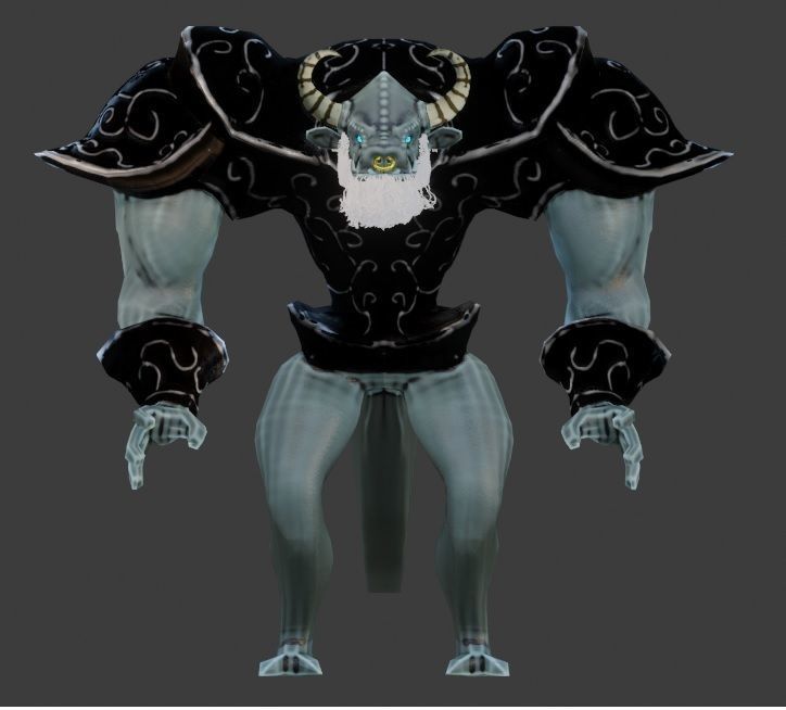 Cat and Bull of Partha Low-poly 3D model_23