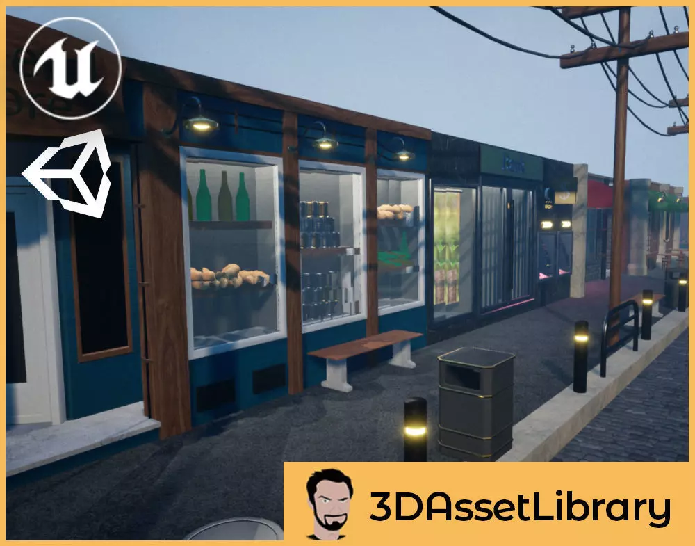 Stores Vol 1 For Unreal And Unity Low-poly 3D model_0