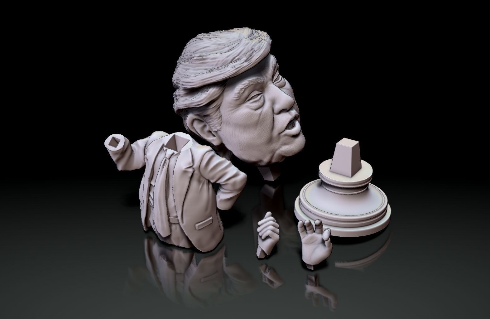 Donald Trump caricature figurine-Low poly-3d print file 3D model_2