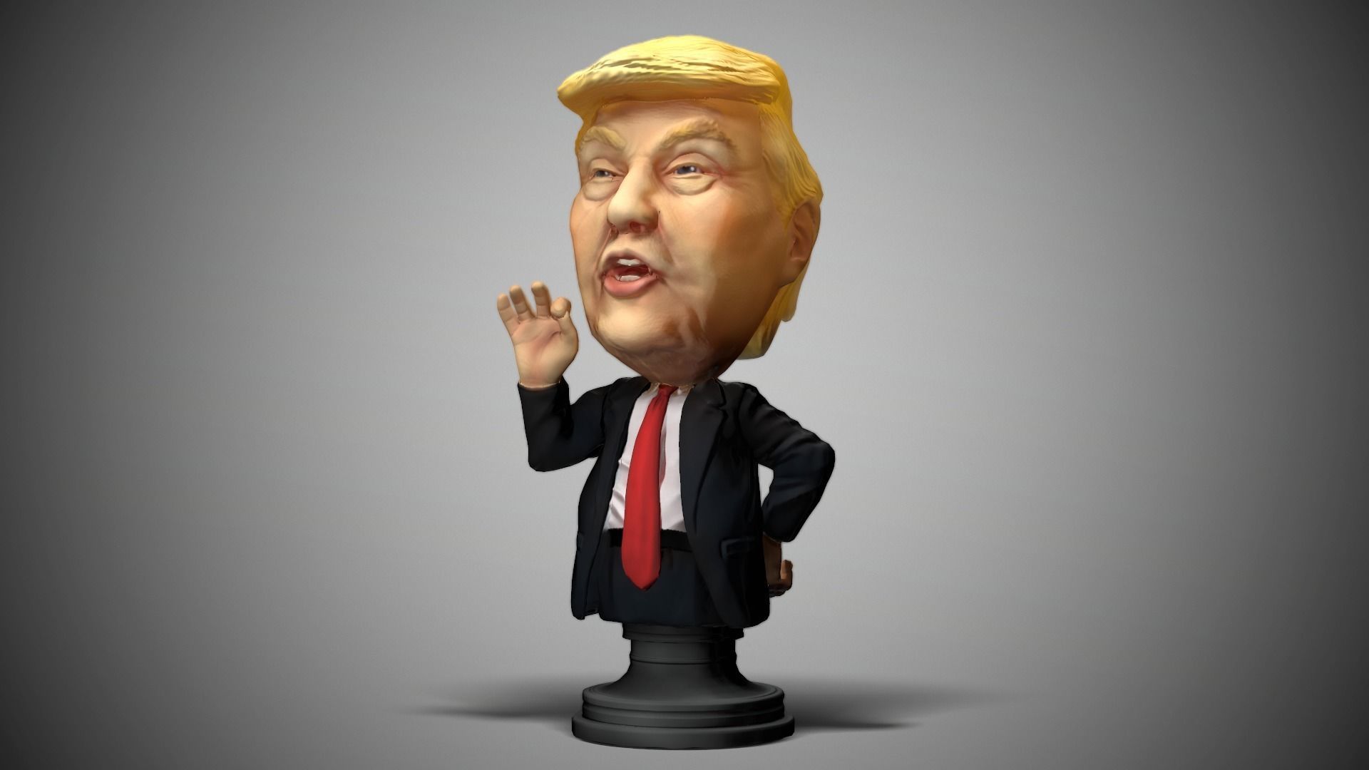 Donald Trump caricature figurine-Low poly-3d print file 3D model_5
