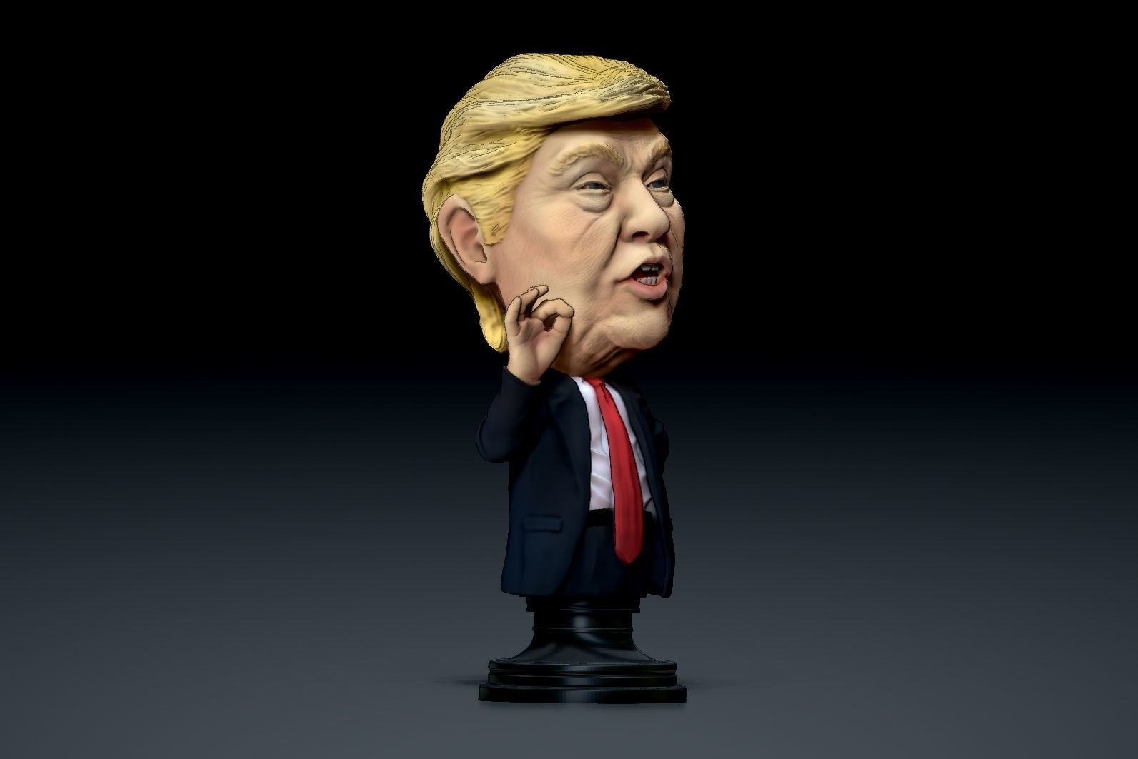 Donald Trump caricature figurine-Low poly-3d print file 3D model_1