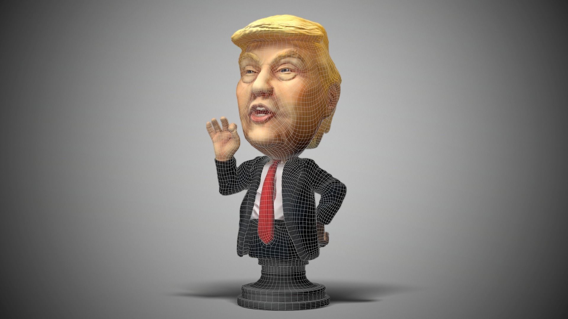 Donald Trump caricature figurine-Low poly-3d print file 3D model_3
