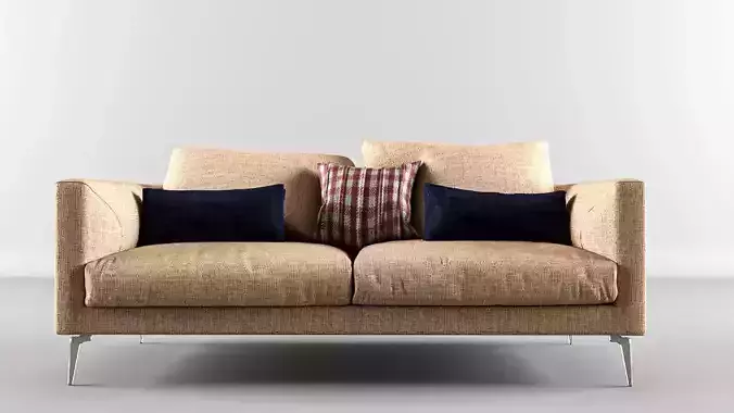 sofa 3d model with pillows