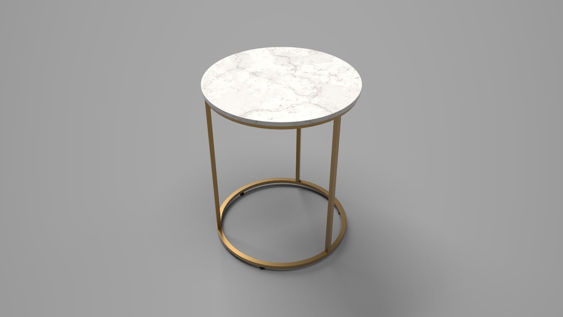 Milan Accent Table white marble Low-poly 3D model_4