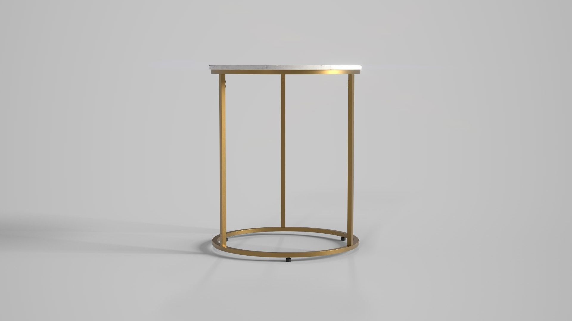 Milan Accent Table white marble Low-poly 3D model_2