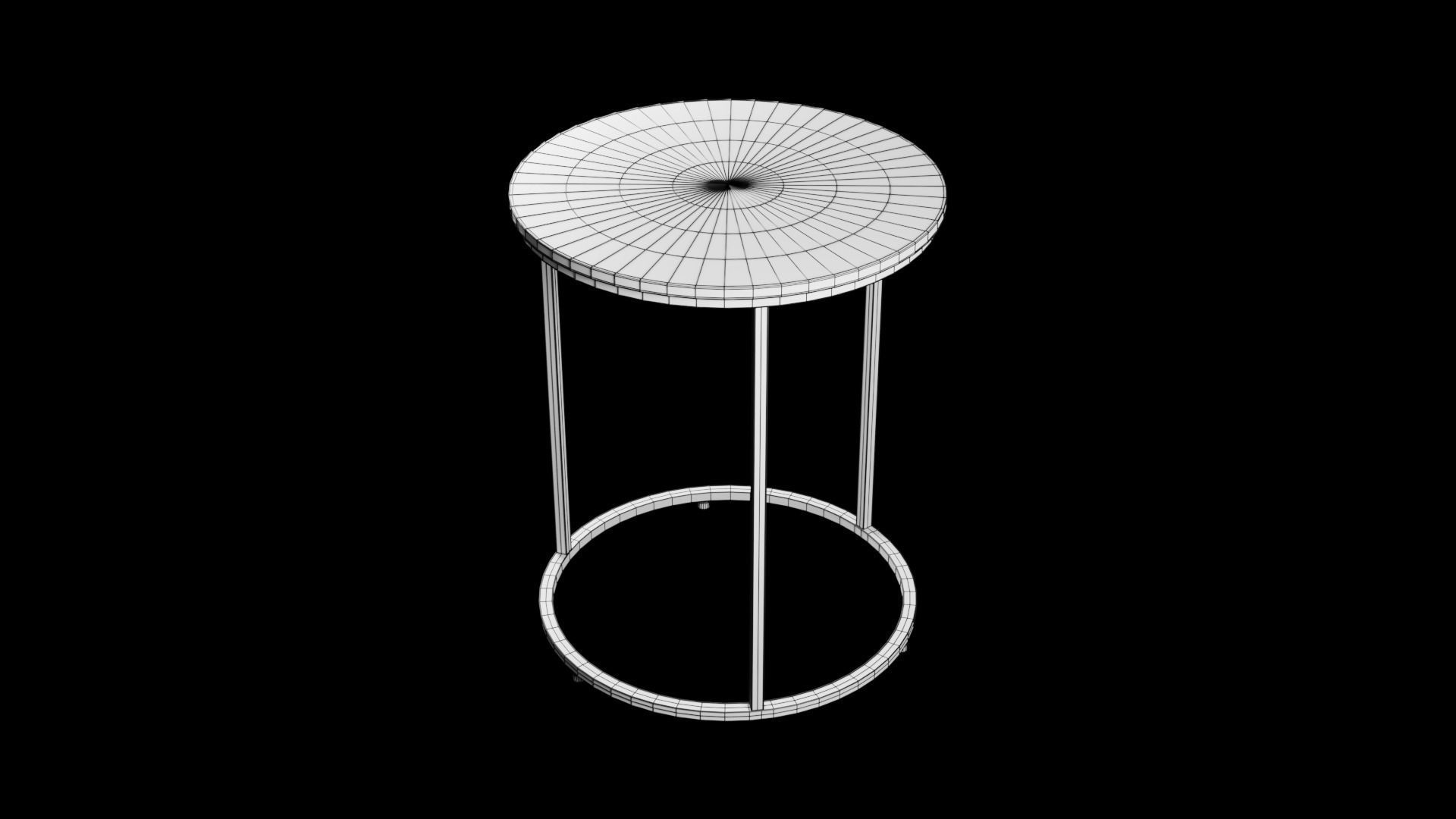Milan Accent Table white marble Low-poly 3D model_7