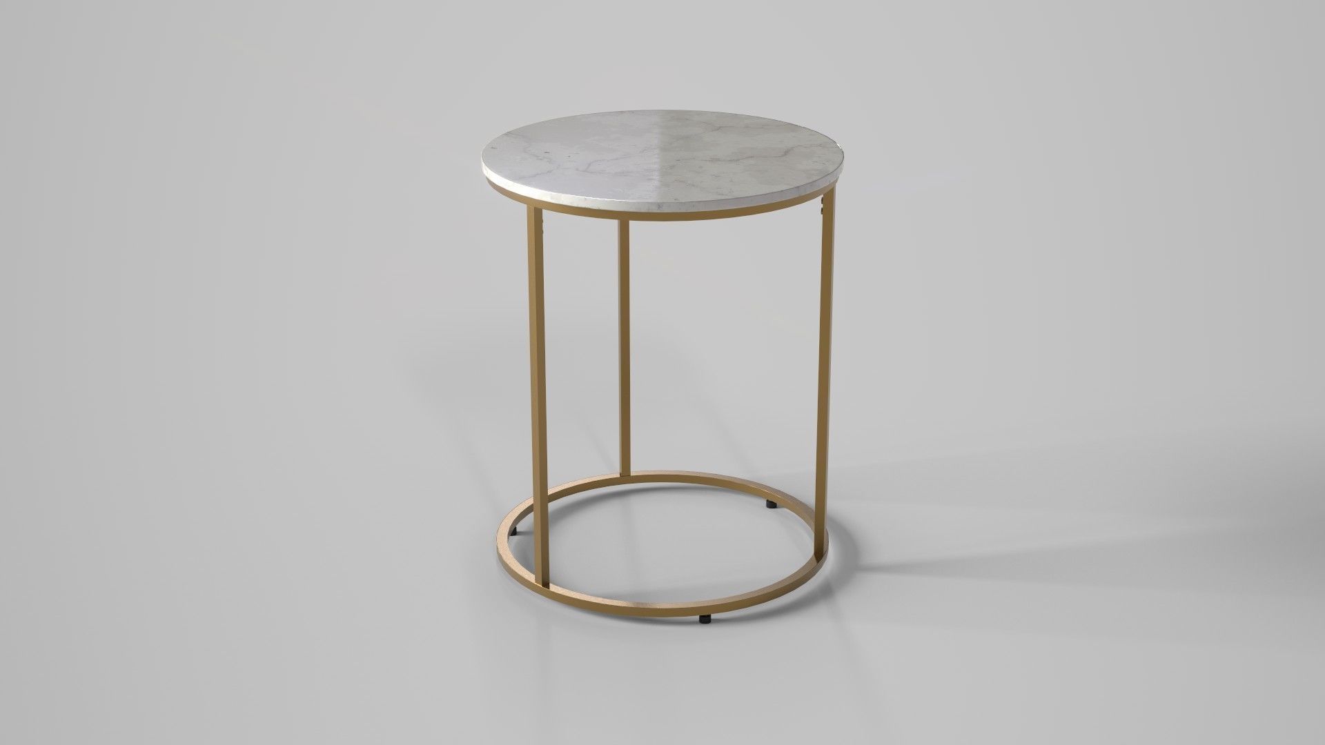 Milan Accent Table white marble Low-poly 3D model_1