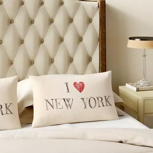 Beige-Gray Passport I Love New York Lumbar Pillow Free 3D model