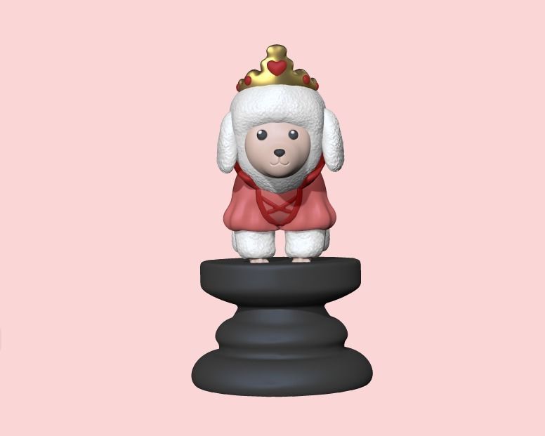 Dog Chess Pieces 3D print model_5