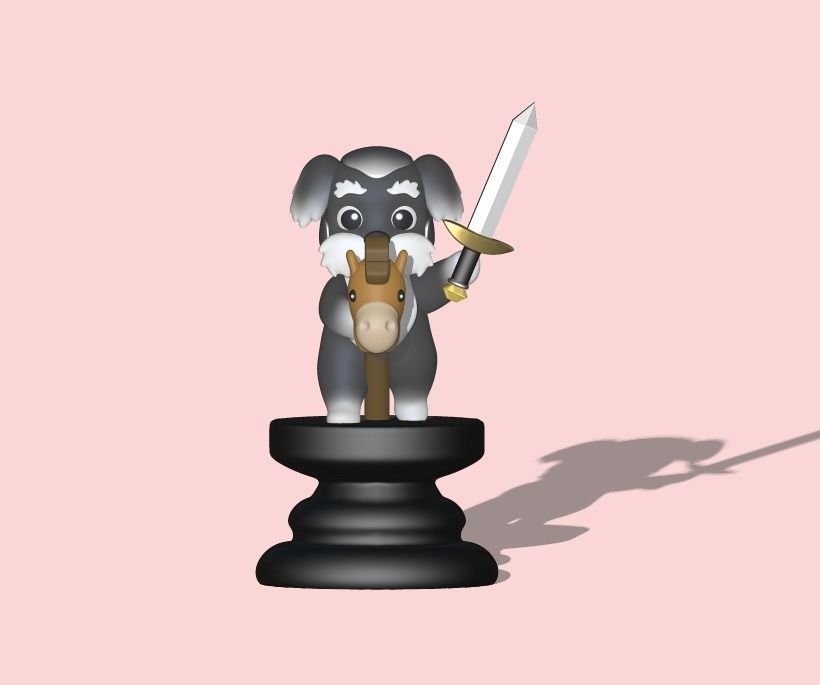 Dog Chess Pieces 3D print model_2