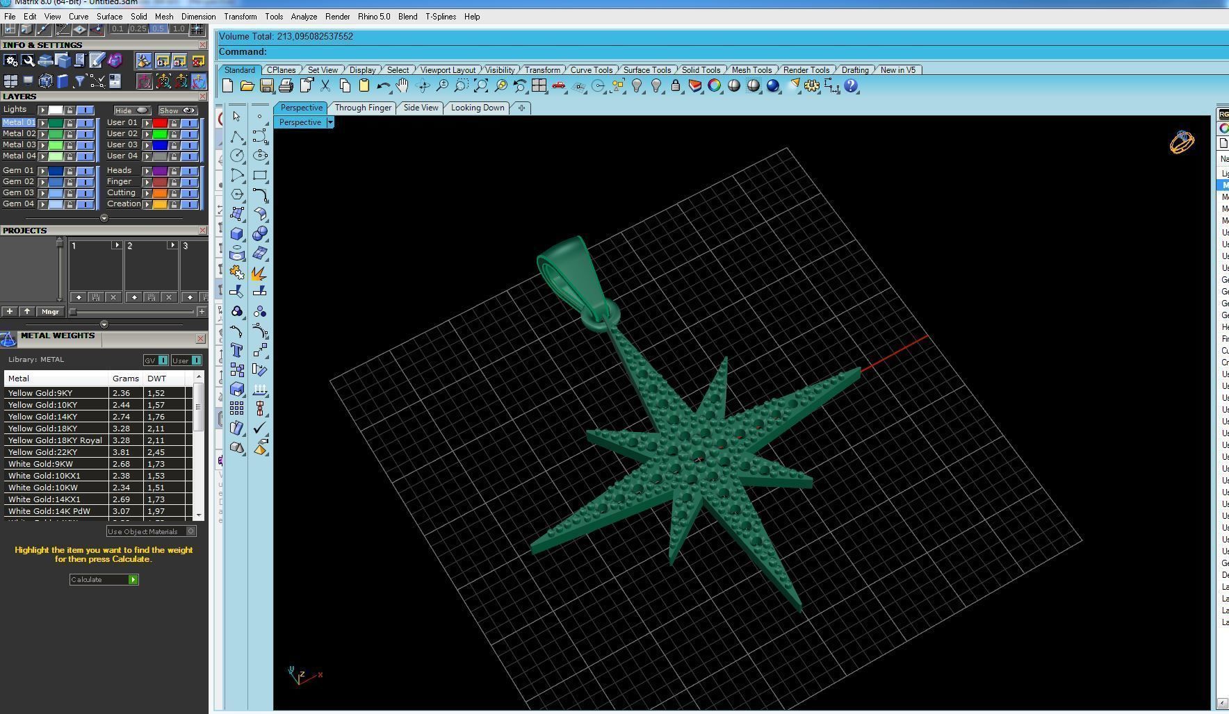 Pendant 3D print model star gold with diamonds 3D print model_10