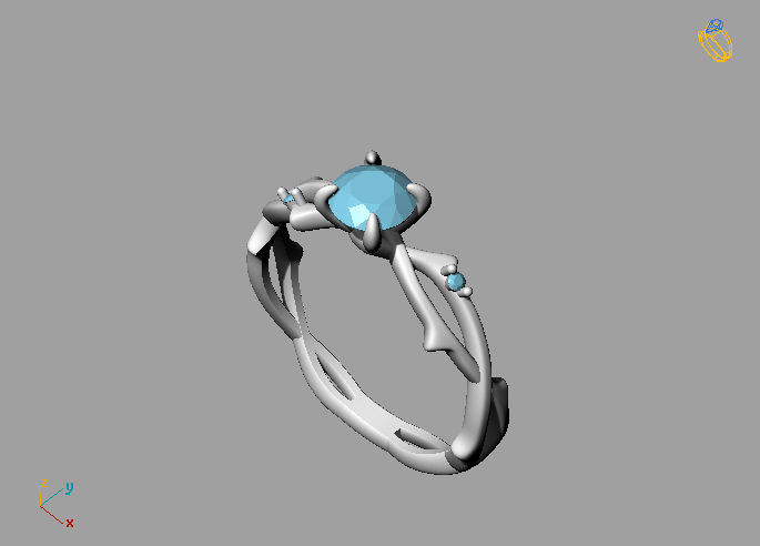 ring sprig branch 3D print model_5