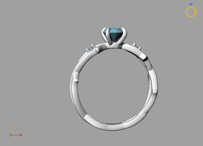 ring sprig branch 3D print model_10