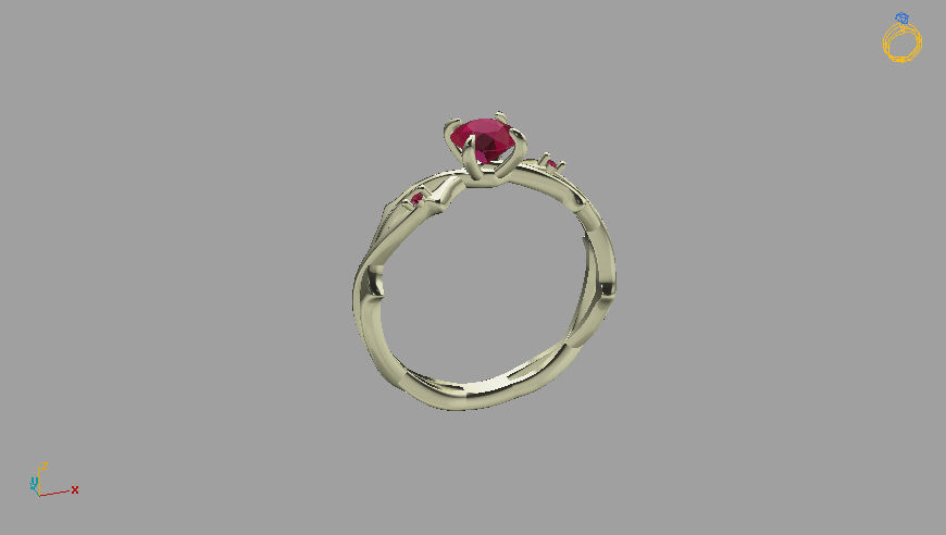 ring sprig branch 3D print model_9