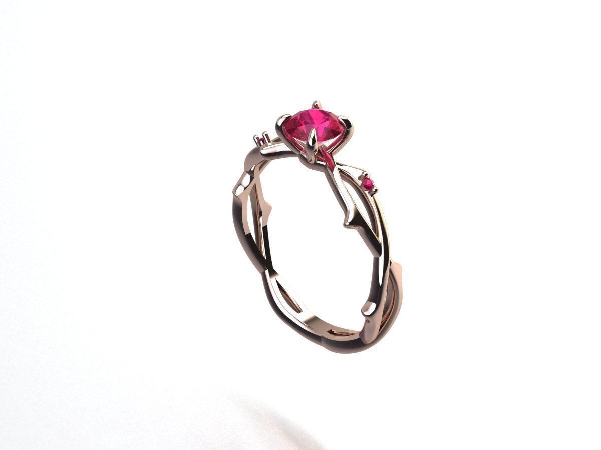 ring sprig branch 3D print model_4